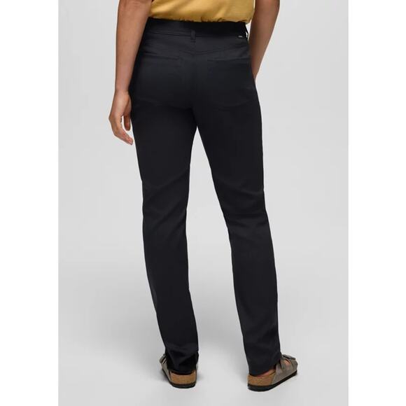 Prana Stretch Zion Halle Pant Sz 12 Black 34" Inseam Standard Straight Mid Rise - Picture 2 of 13